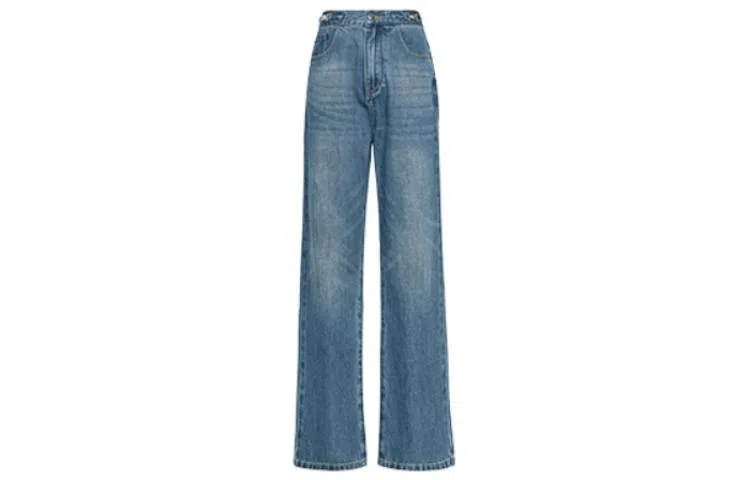 美洋 高腰直筒牛仔裤 女款 牛仔蓝