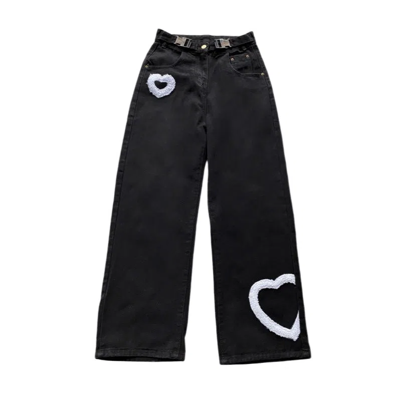 JUFU Wide Leg Jeans Black