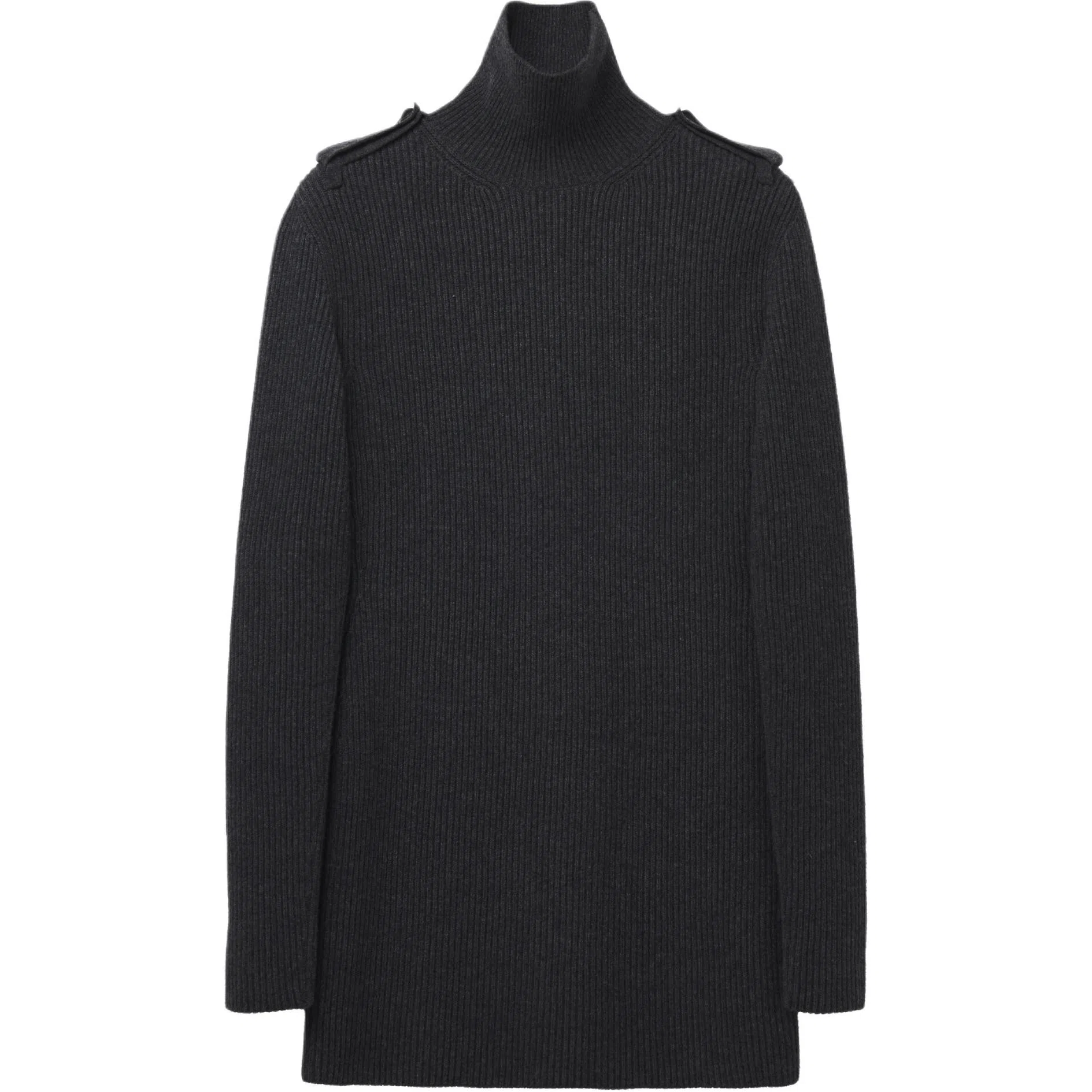 Alexander McQueen Ribbed Knit Mini Dress in Grey Melange