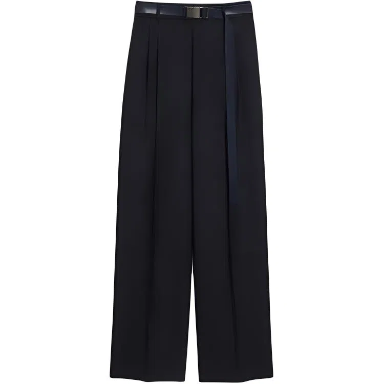 MaxMara Pleated Tapered High Waist Pants Black