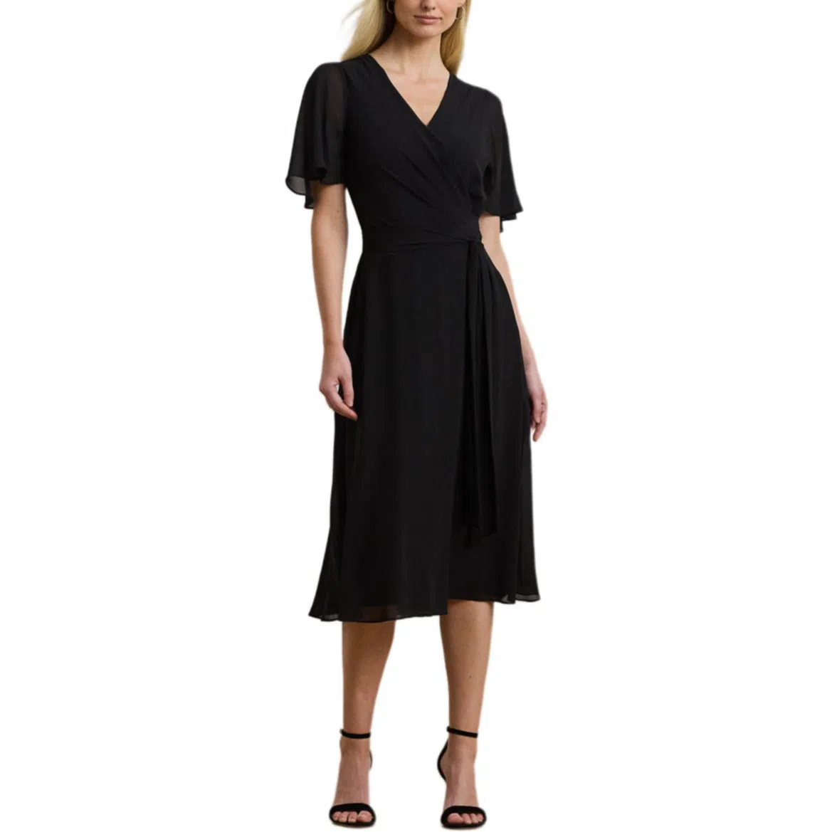 Lauren Ralph Lauren Slim Fit Belted Dress Black
