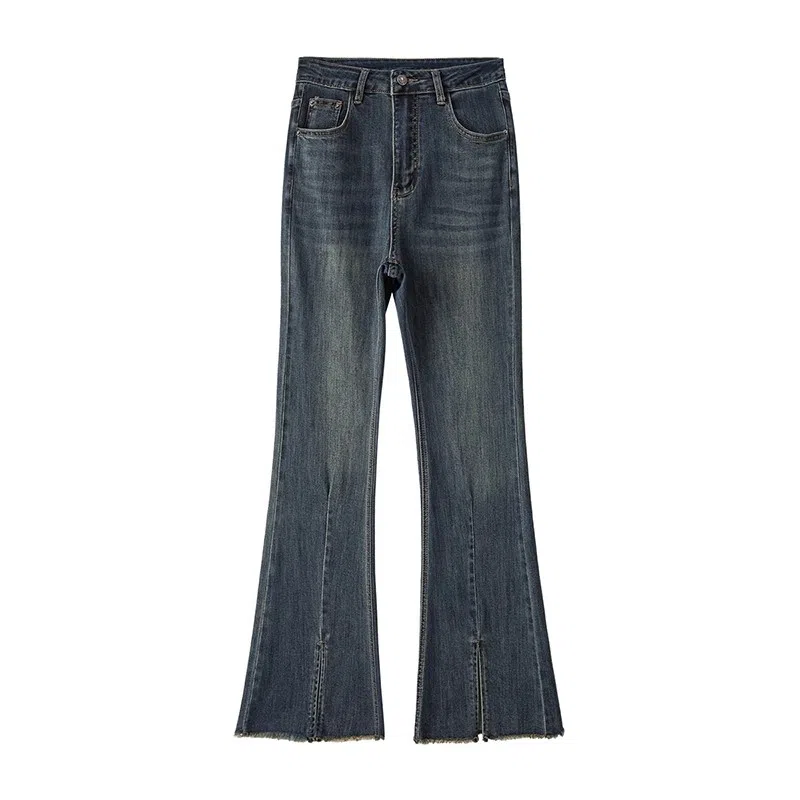 云妃秀 时尚休闲气质高腰开叉牛仔裤 女款