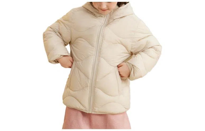 鸭鸭 童装 纯色连帽轻薄短款羽绒服 儿童款