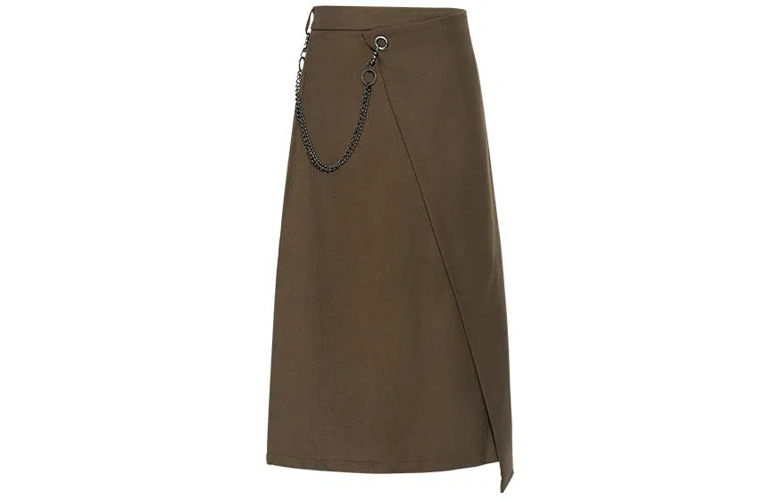 Meiyang Asymmetrical A-Line Skirt Walnut