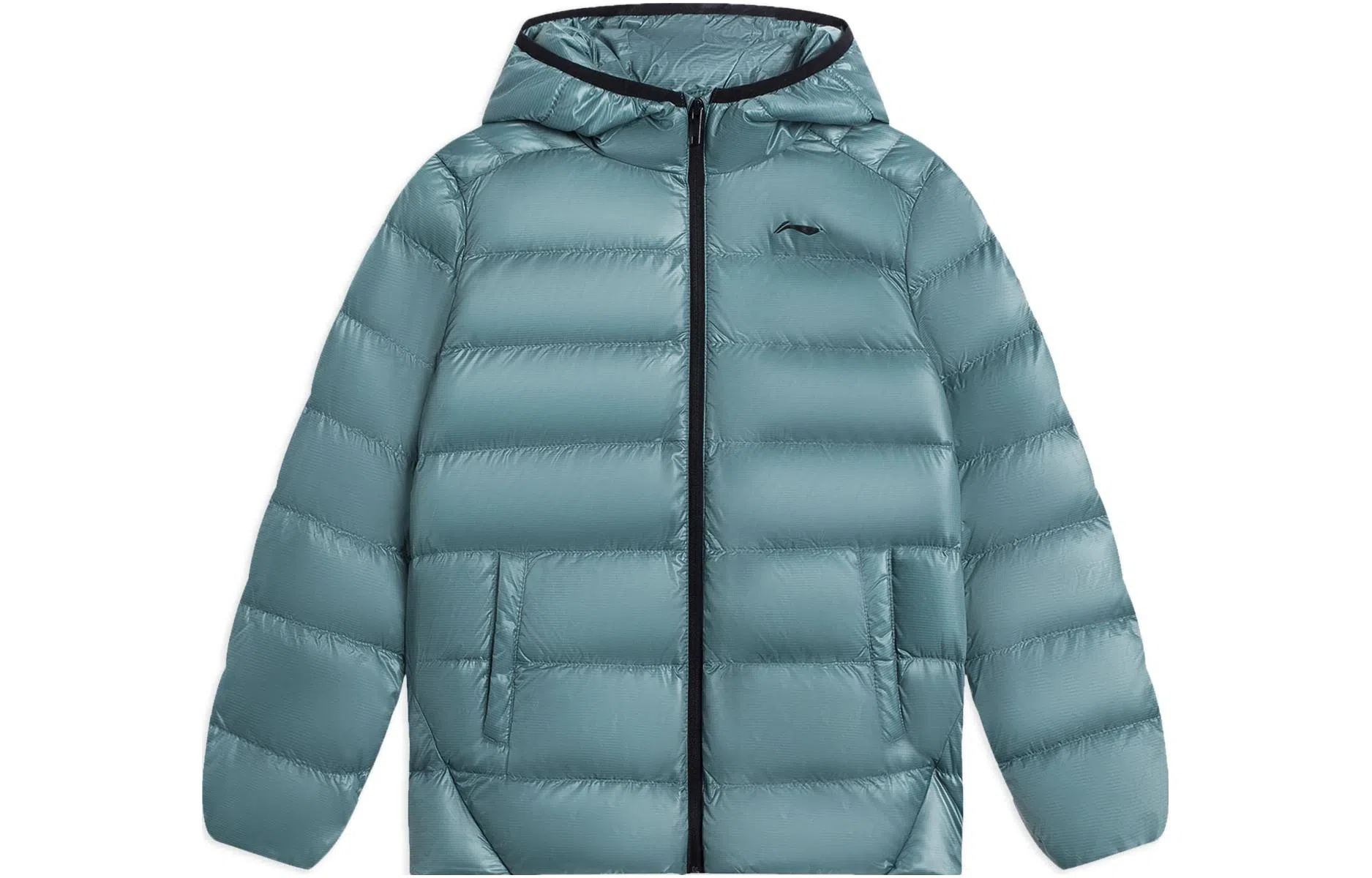 李宁儿童 童装 运动生活系列 纯色拉链连帽羽绒服 男童女童 绿色