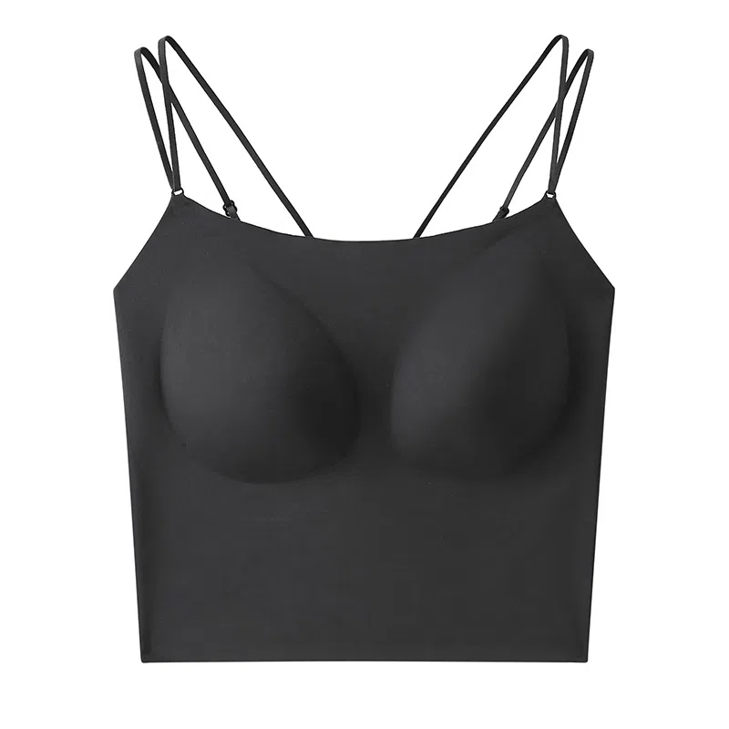 曼妮芬 可外穿美背免穿自带杯简约纯色裸感吊带 女款