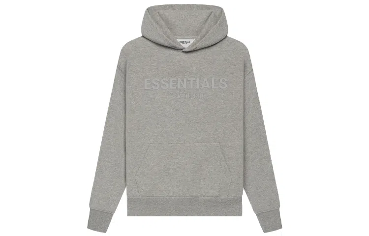 Fear of God Essentials SS21 Kids Pull-Over Hoodie Dark Heather Oatmeal Logo