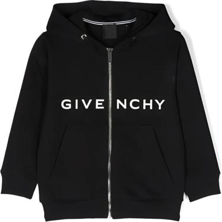 Givenchy Kids SS23 Logo Zip Hoodie Black