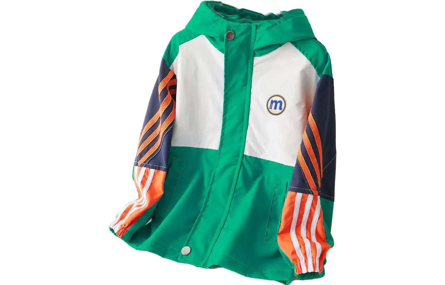 十月妈咪 拼色休闲连帽拉链上衣夹克外套春秋 儿童款