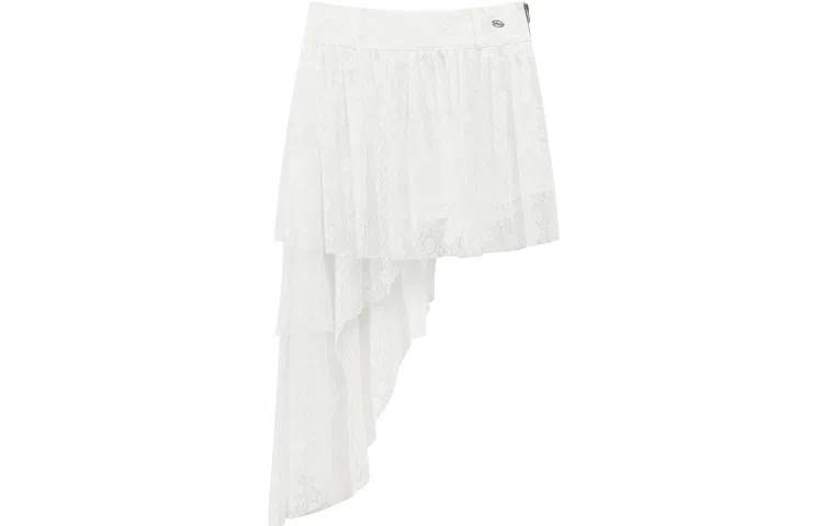 CHUU High Waist A-Line Skirt White