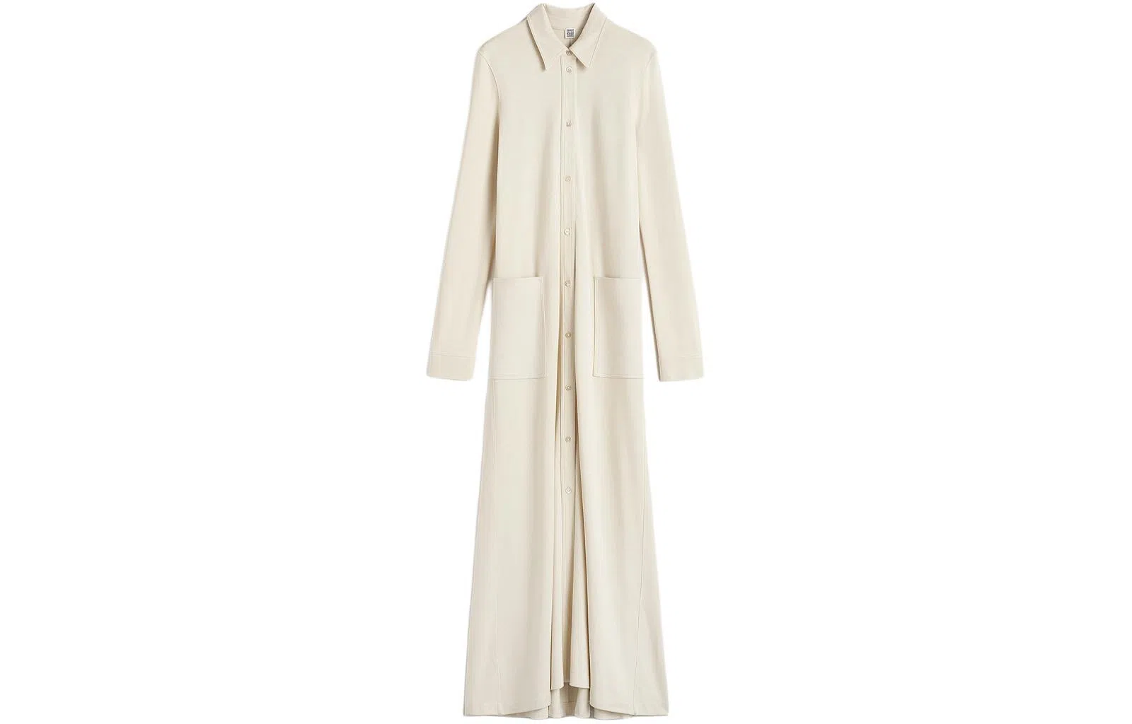 TOTEME SS24 Soft Long Sleeve Dress Beige