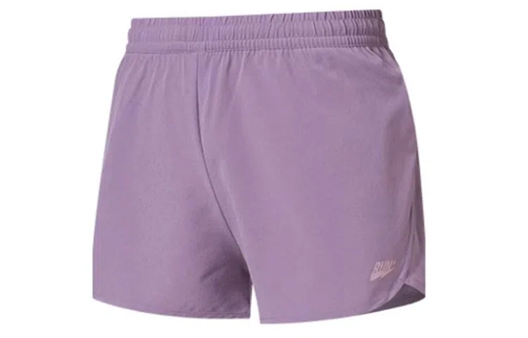 乔丹 纯色中腰直筒运动短裤 女款 朦胧紫