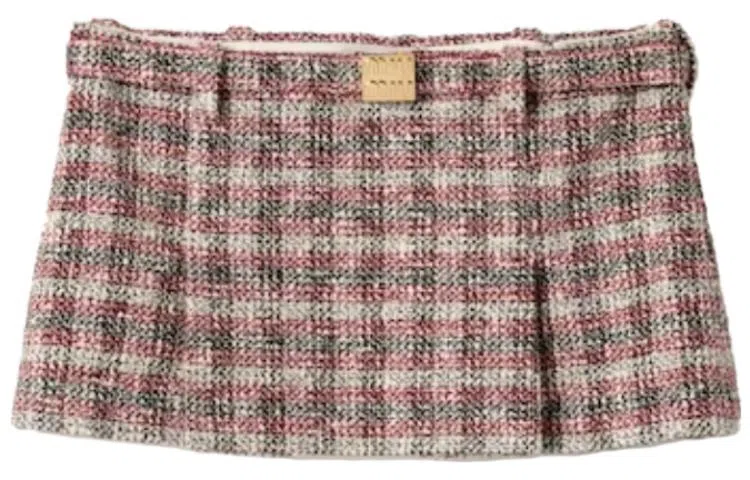 Miu Miu SS23 Plaid Skirt Red