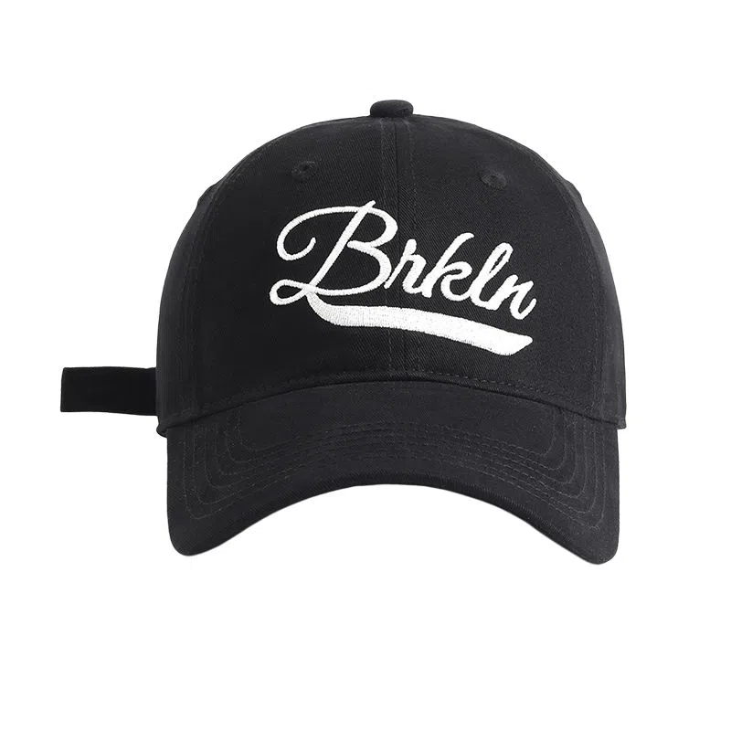 艾佳微 时尚美式复古潮牌字母刺绣宽檐大头围显白显脸小休闲百搭防晒遮脸 棉 鸭舌帽 男女同款情侣款