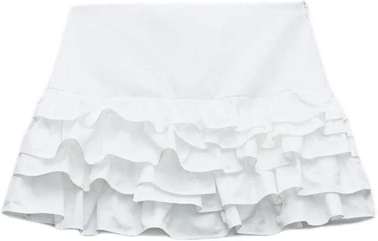 ZARA Mid-Rise Casual Skirt White