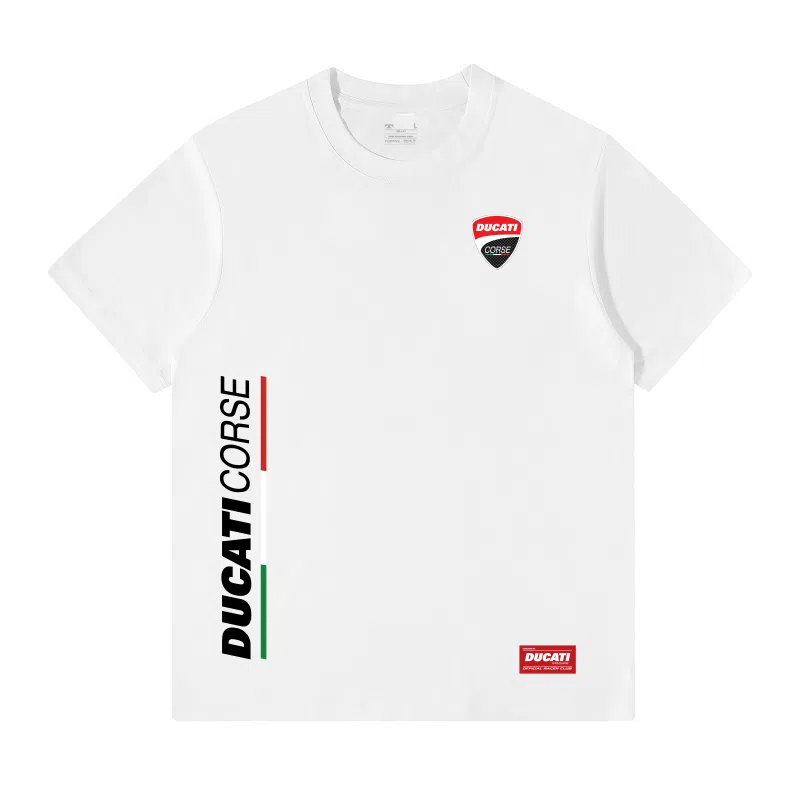 Topaz x Ducati Badge Stripe Tee White