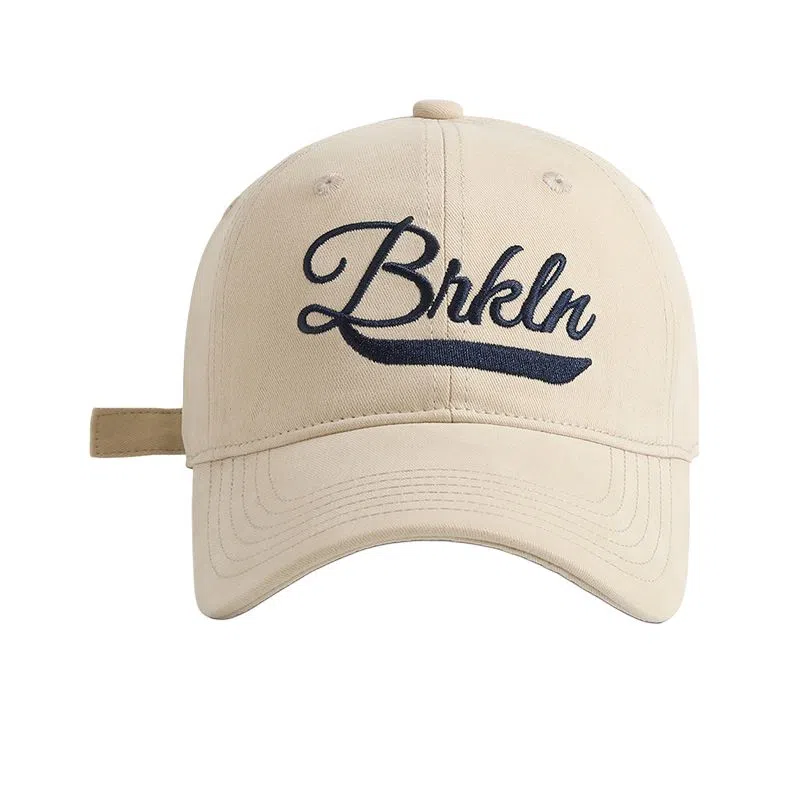 艾佳微 时尚美式复古潮牌字母刺绣宽檐大头围显白显脸小休闲百搭防晒遮脸 棉 鸭舌帽 男女同款情侣款