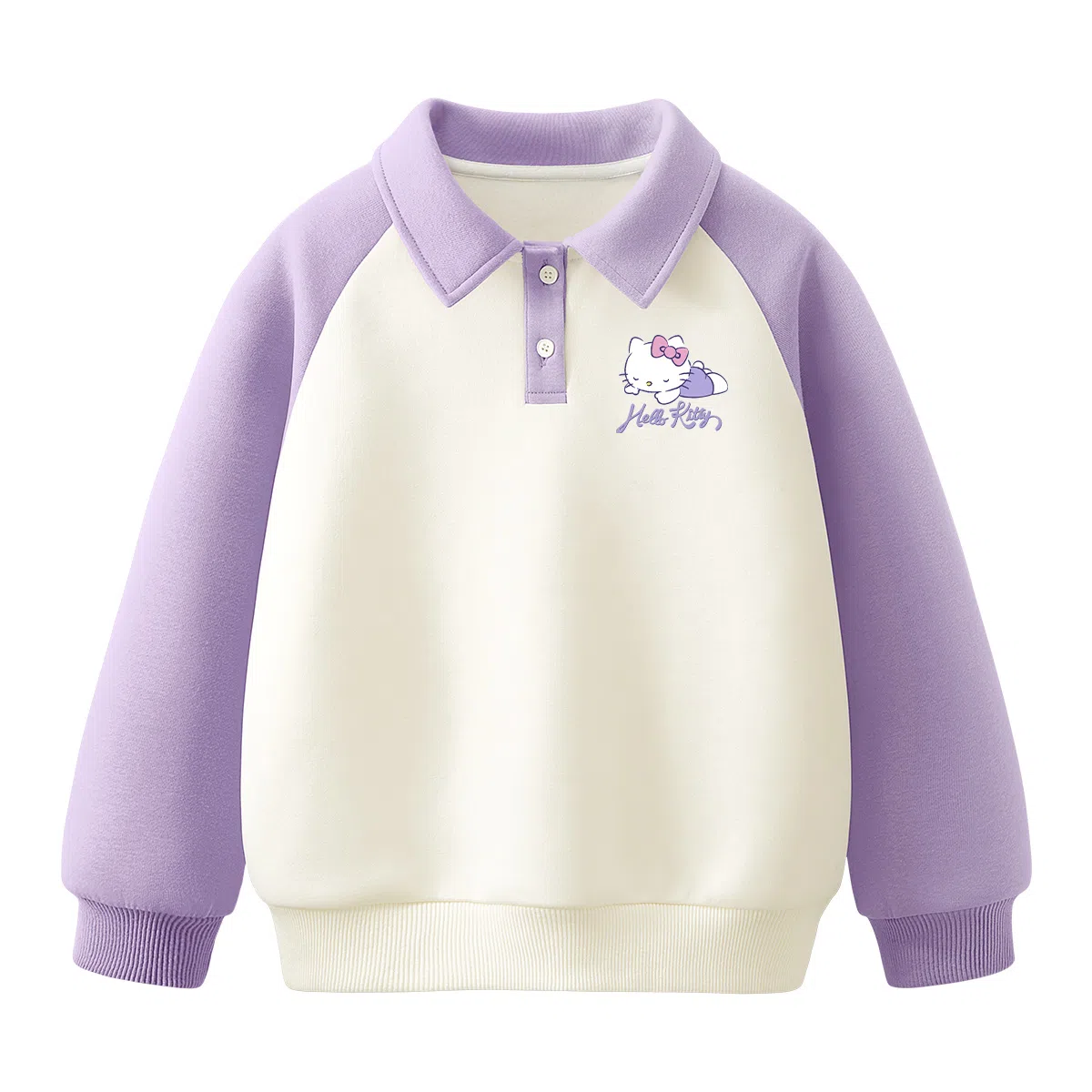Hello Kitty Pullover Hoodie Purple White Kids