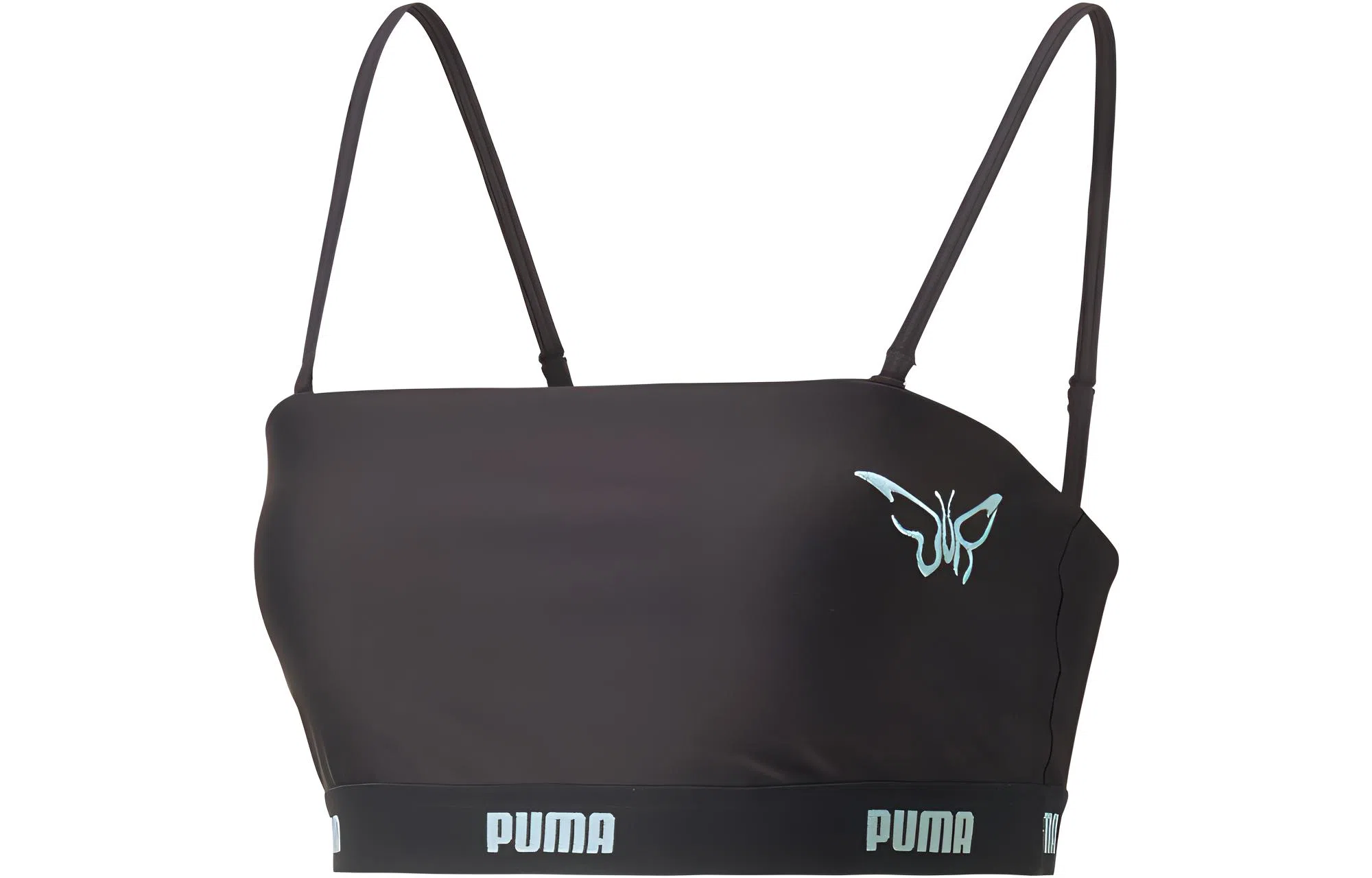 Puma x DUA LIPA Logo Print Sports Bra Black