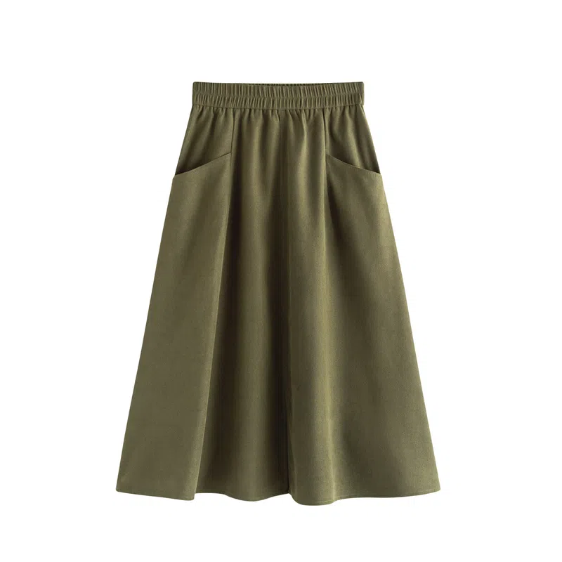 茵曼 田园法式双口袋休闲短裙