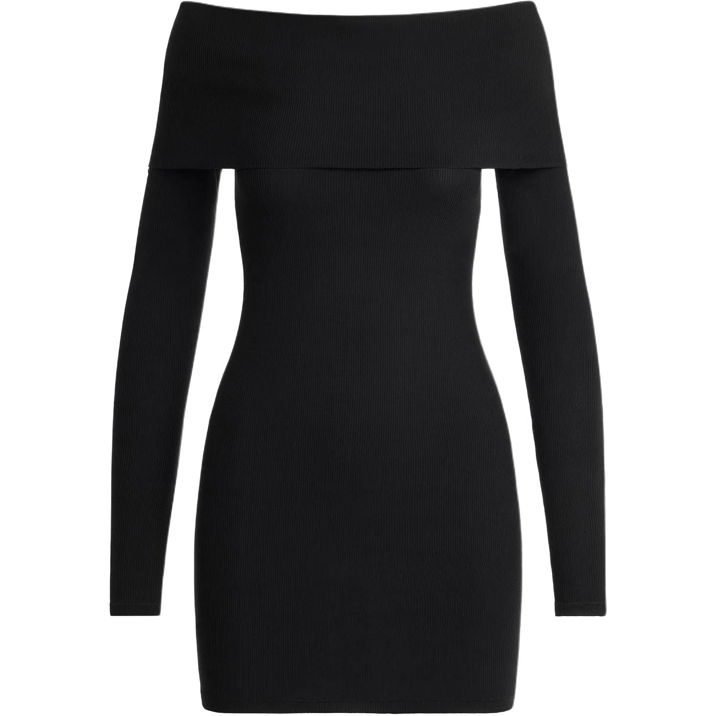 SKIMS Soft Lounge Off The Shoulder Mini Dress Onyx