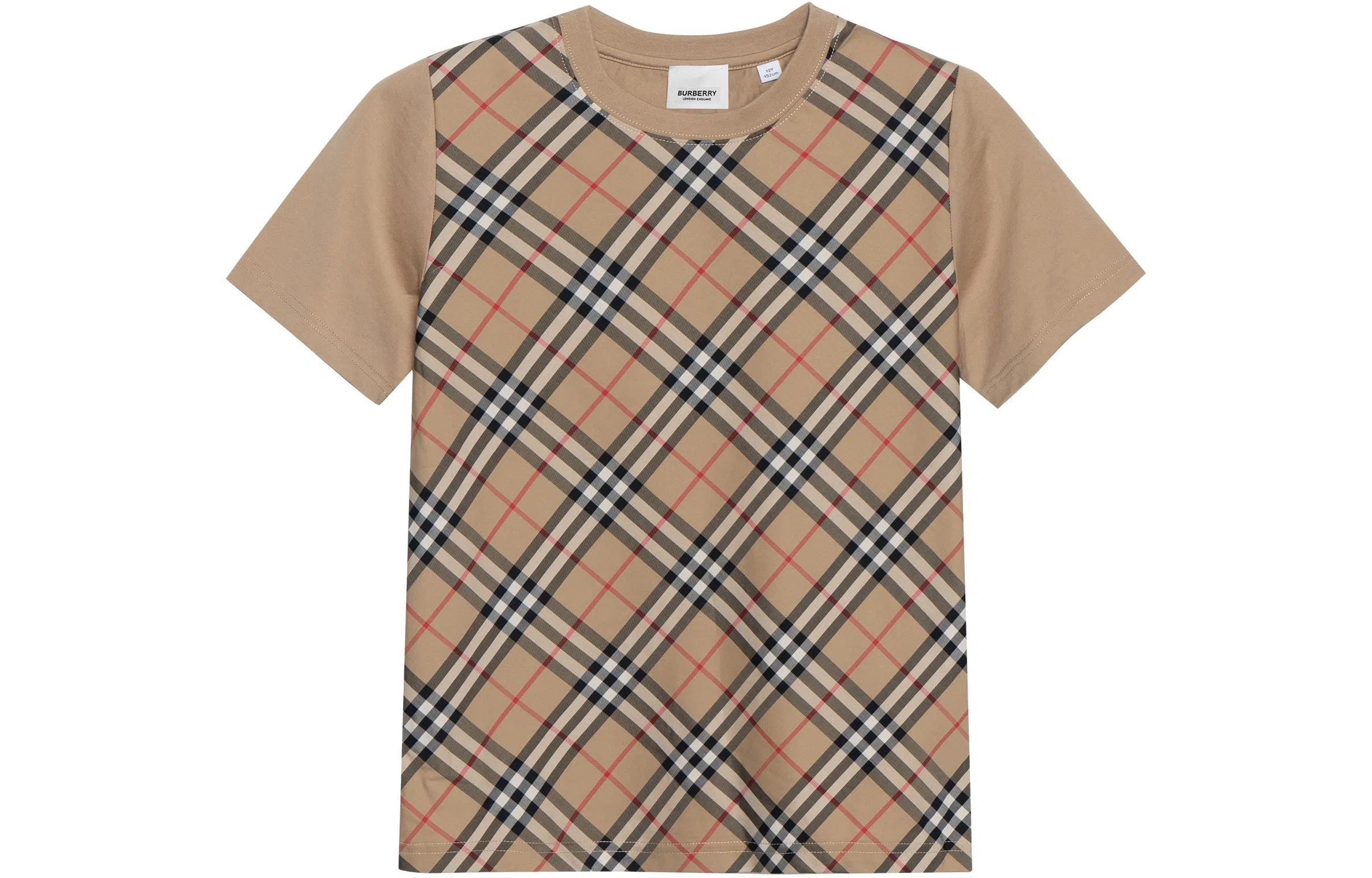 Burberry Check Print T-Shirt Kids Light Brown