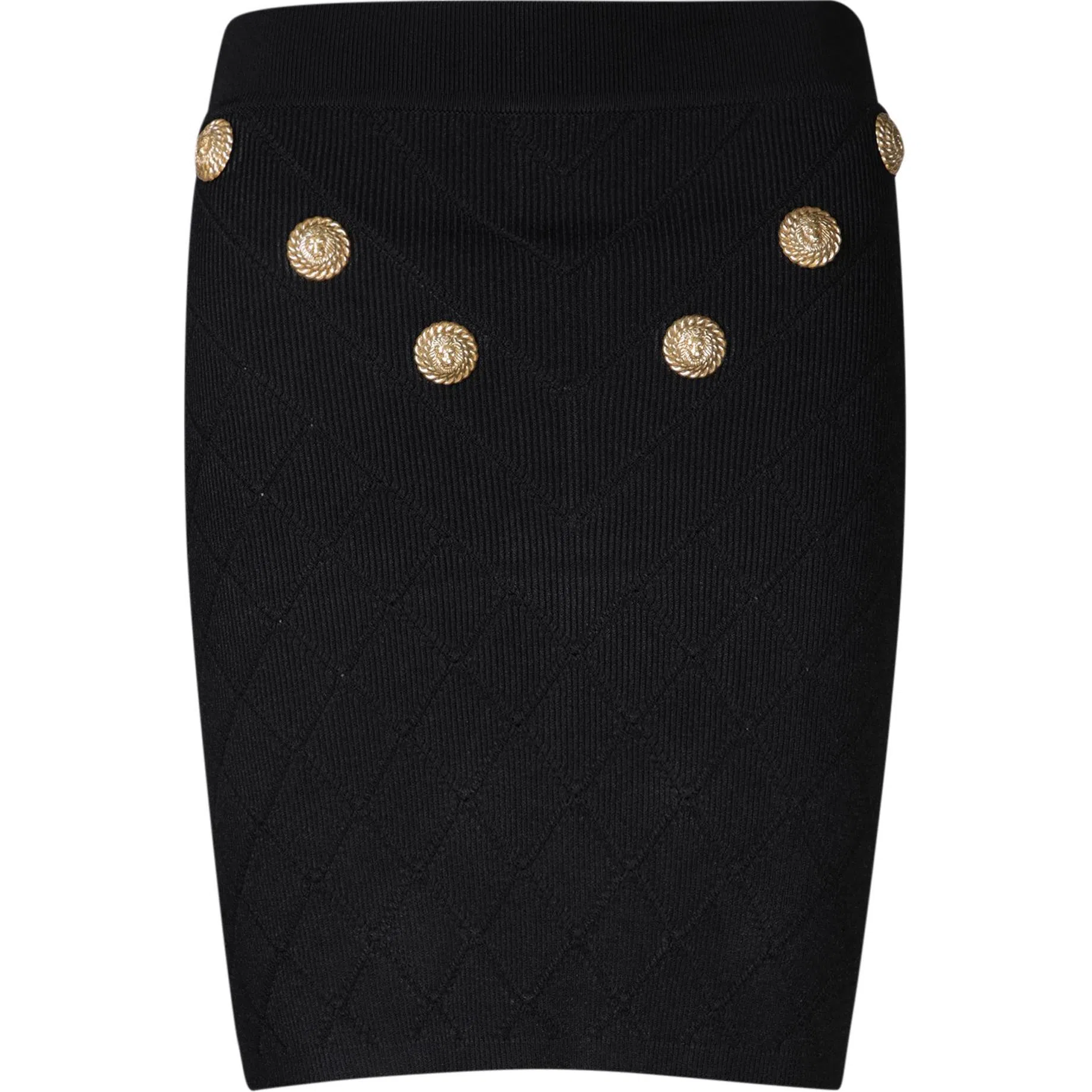BALMAIN 6-Button Knit Skirt