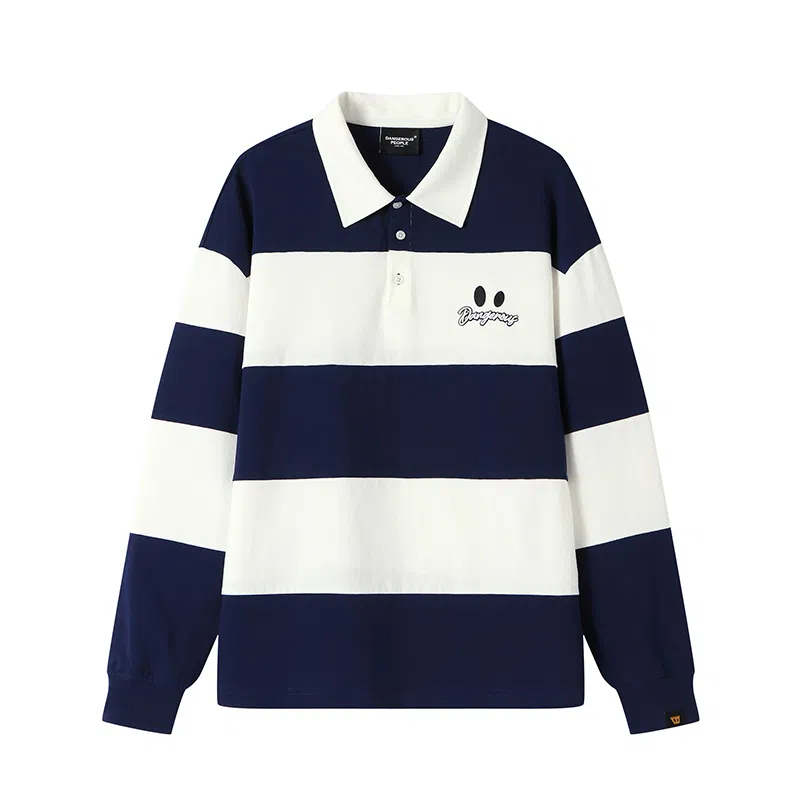 DANGEROUSPEOPLE Retro Striped Polo