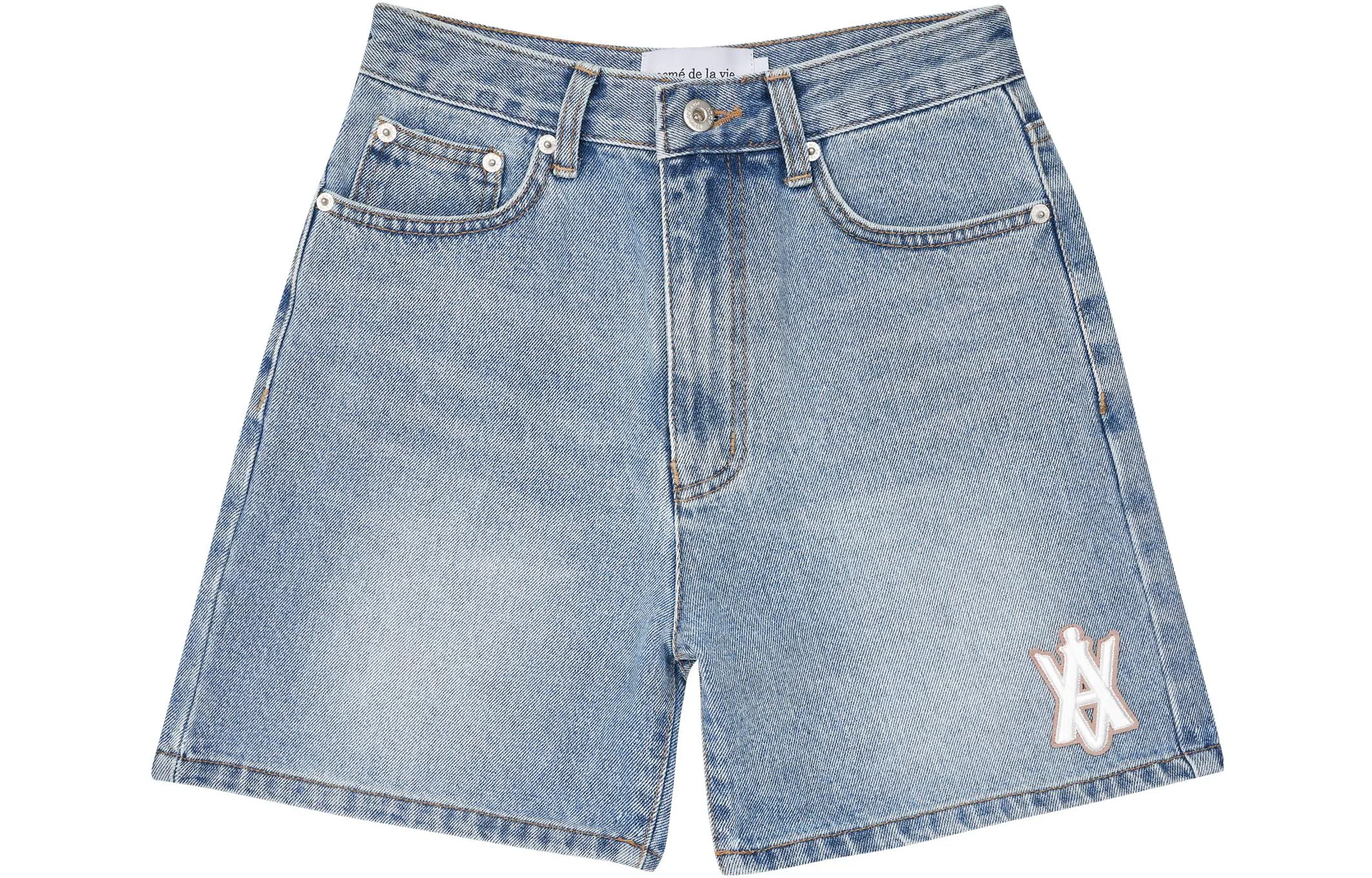 acme de la vieADLV A Logo Emblem Patch Denim Short Pants Blue