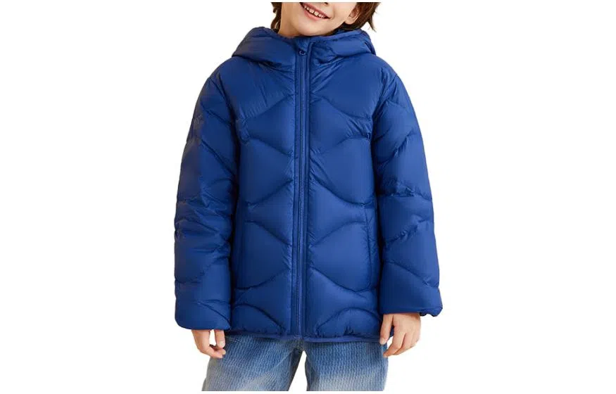 鸭鸭 童装 纯色连帽轻薄短款羽绒服 儿童款