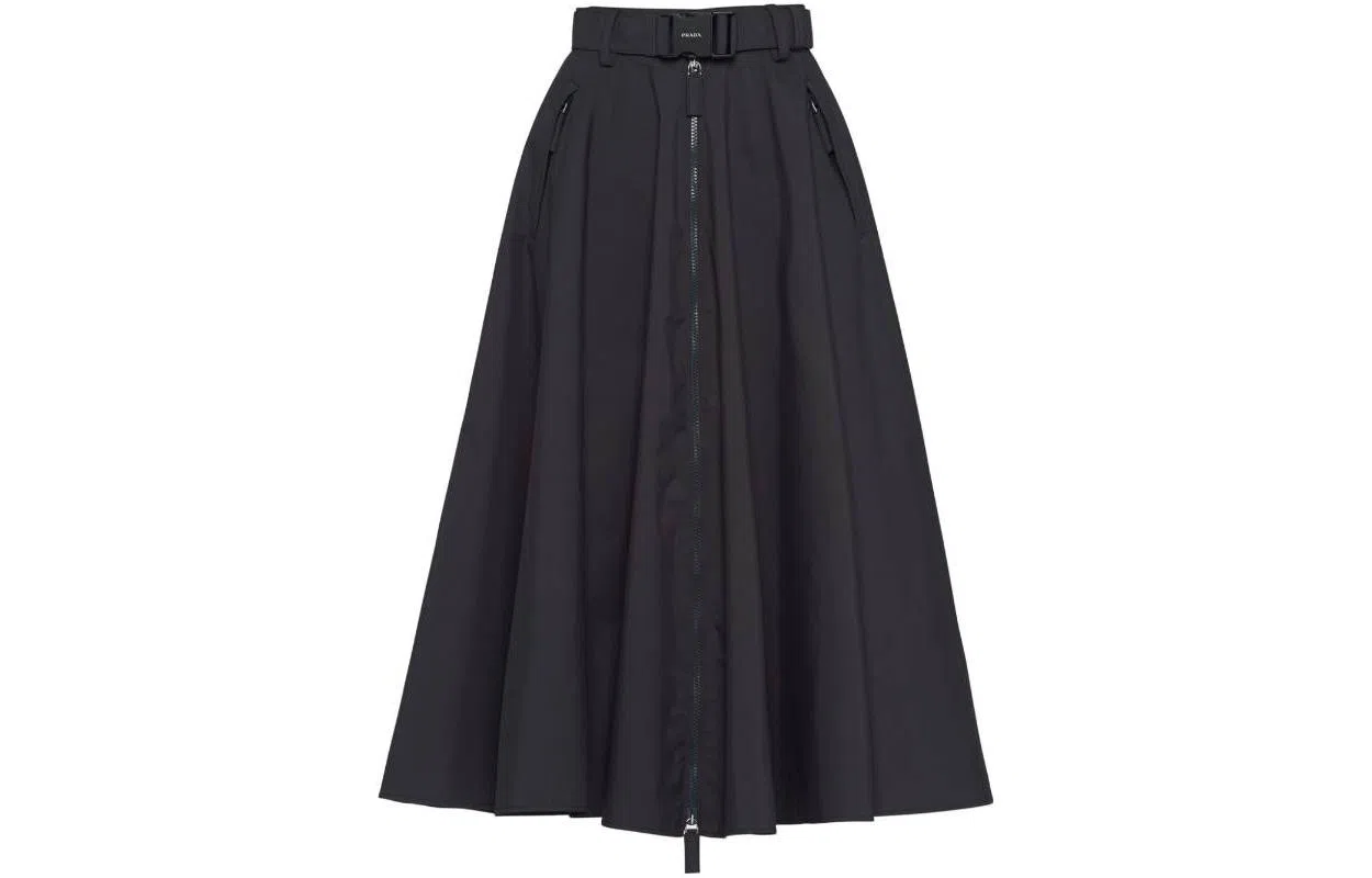 PRADA Technical Fabric Midi Skirt