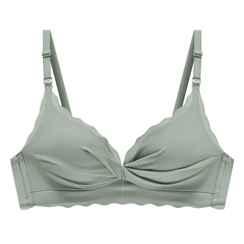 欧迪芬 冰丝亲肤侧收副乳薄款甜美褶皱文胸 女款