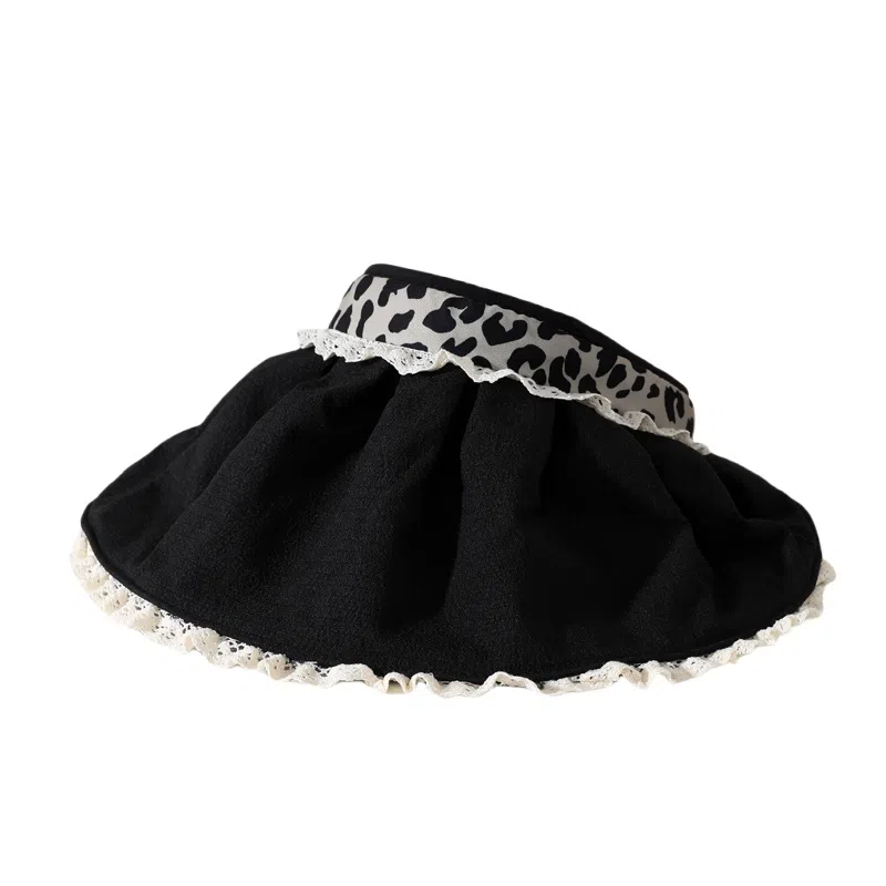 钓鱼熊 日系豹纹空顶帽户外运动遮阳帽夏季可折叠太阳帽无顶贝壳帽 聚酯纤维 防晒帽 男女同款情侣款