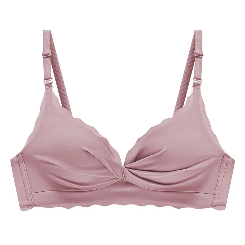 欧迪芬 冰丝亲肤侧收副乳薄款甜美褶皱文胸 女款