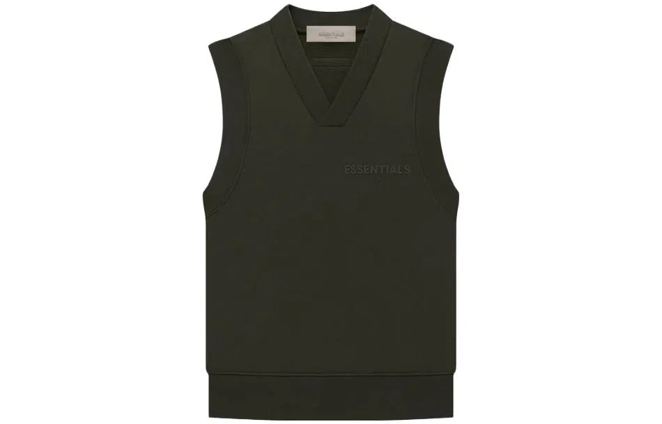 Fear of God Essentials SS23 Pullover V Neck Vest Off Black