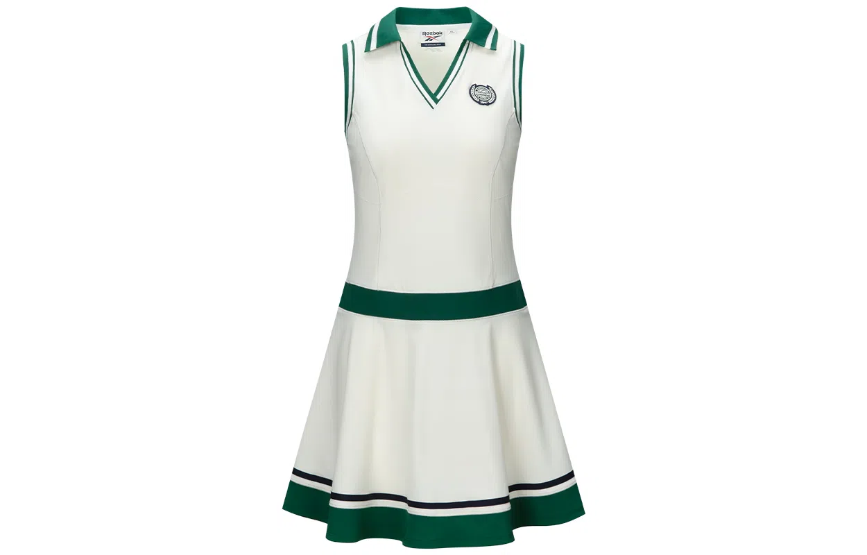 Reebok Striped Sleeveless Dress Off-White