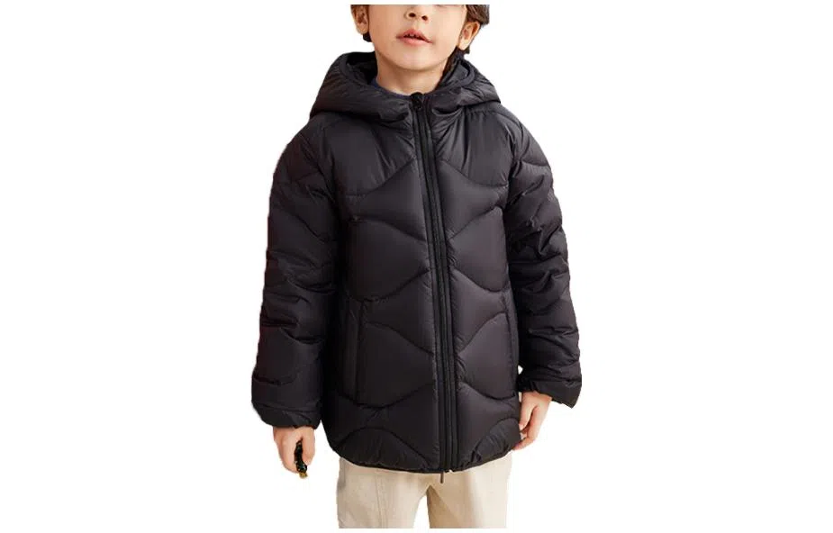 鸭鸭 童装 纯色连帽轻薄短款羽绒服 儿童款