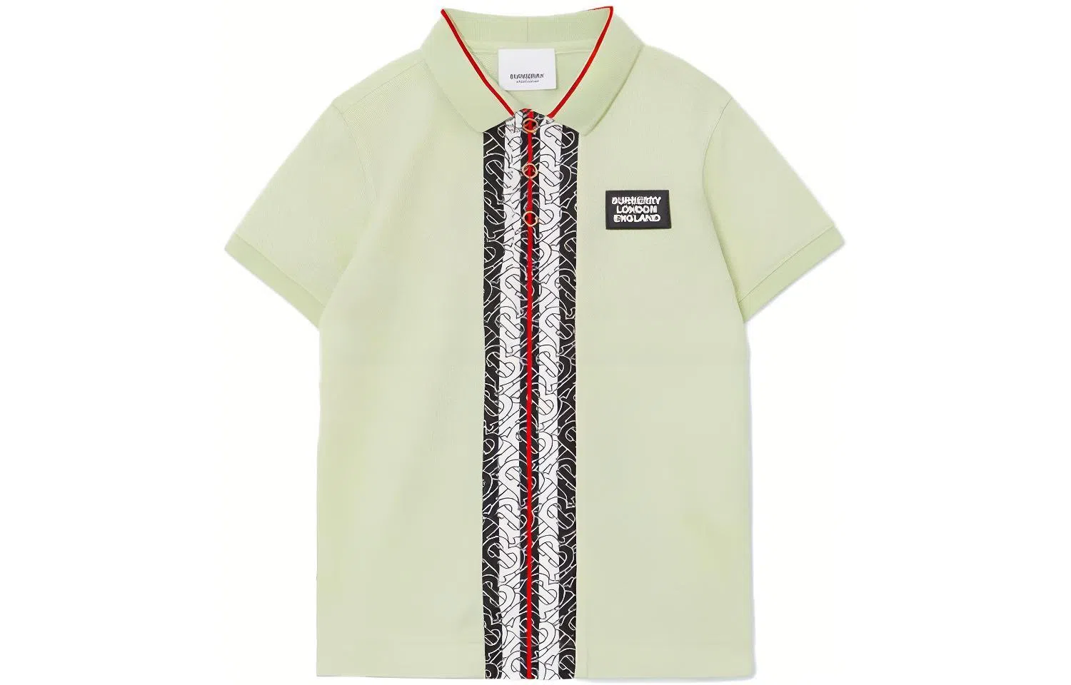 Burberry Striped Logo Polo Shirt Mint Green