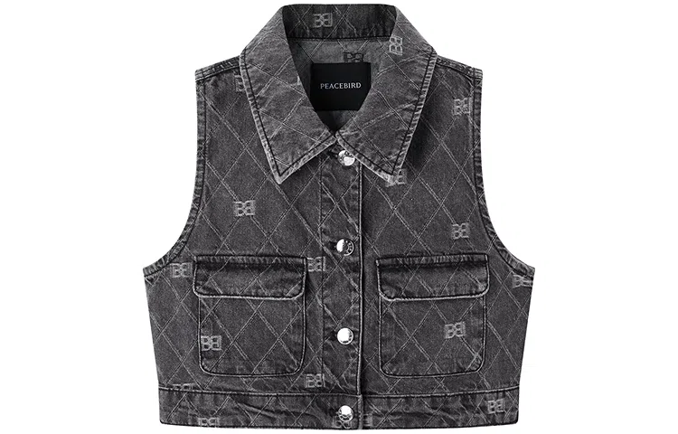 太平鸟 提花牛仔套装 女款 黑灰