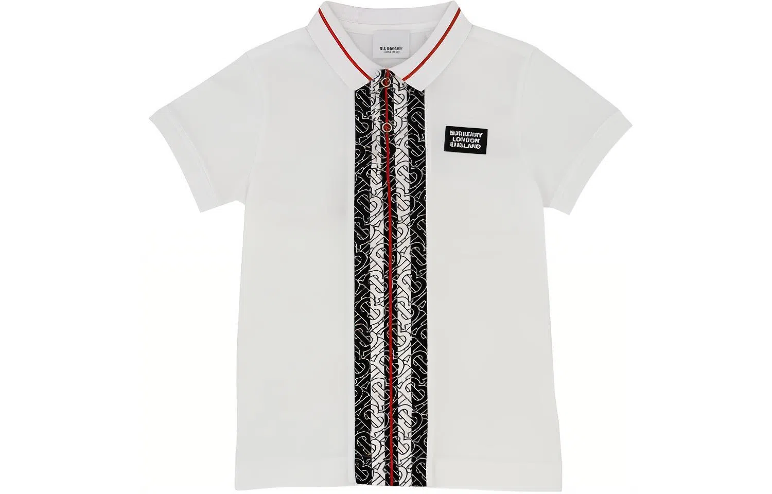 Burberry Striped Button Polo Shirt Boys White