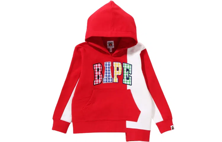 BAPE Gingham Check Patch Pullover Hoodie