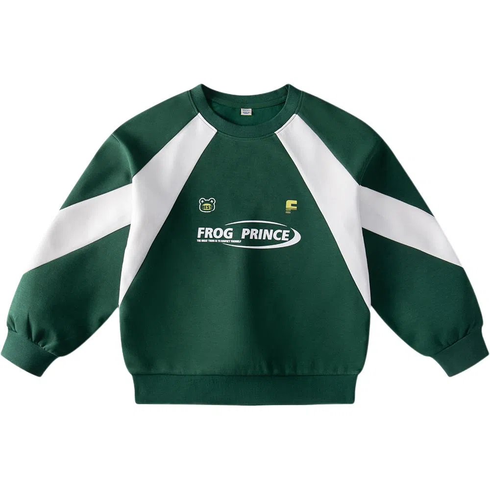 青蛙王子 字母印花圆领套头舒适休闲长袖卫衣 中小童