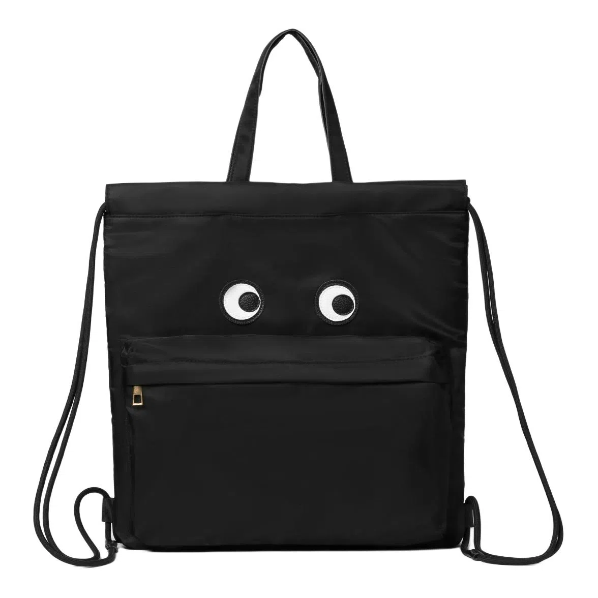 垣途者 简约百搭搞怪学生 尼龙 双肩包 男女同款情侣款 黑色