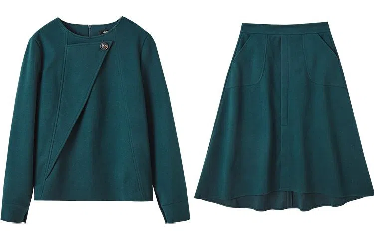 【dme】 纯色简约长袖卫衣休闲长裙裙装套装 女款