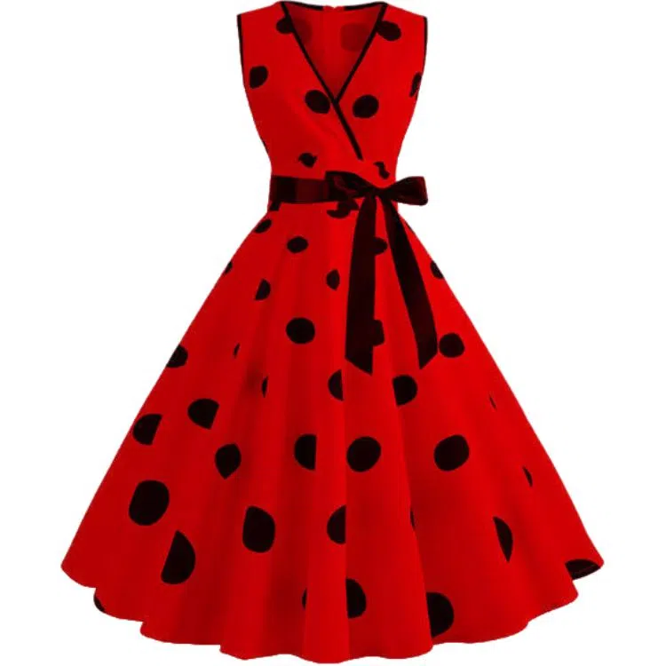 哒头下雨不愁 复古收腰舒适无袖连衣裙 女款