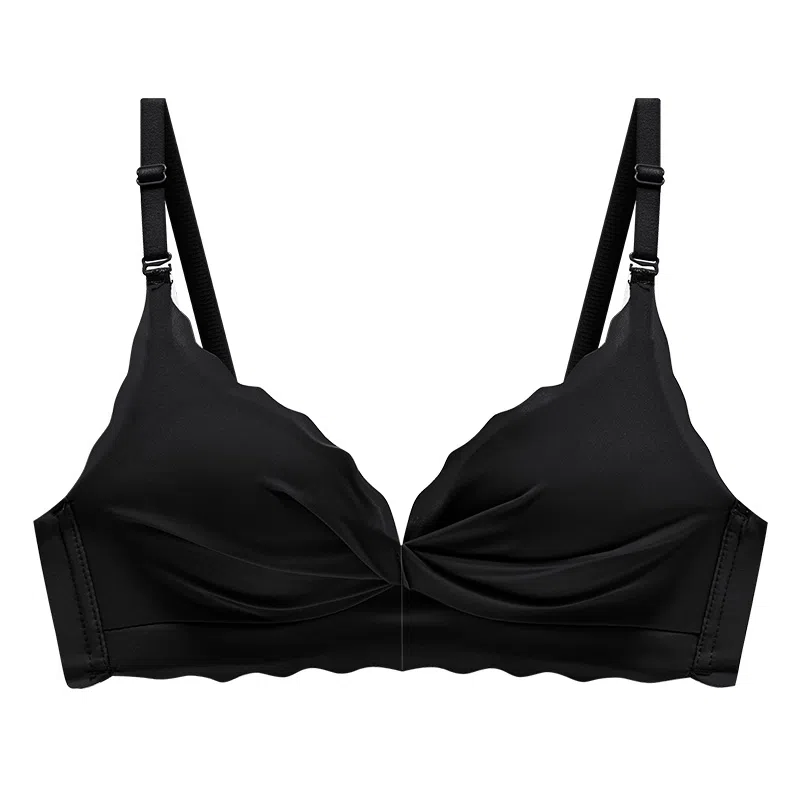 欧迪芬 冰丝亲肤侧收副乳薄款甜美褶皱文胸 女款