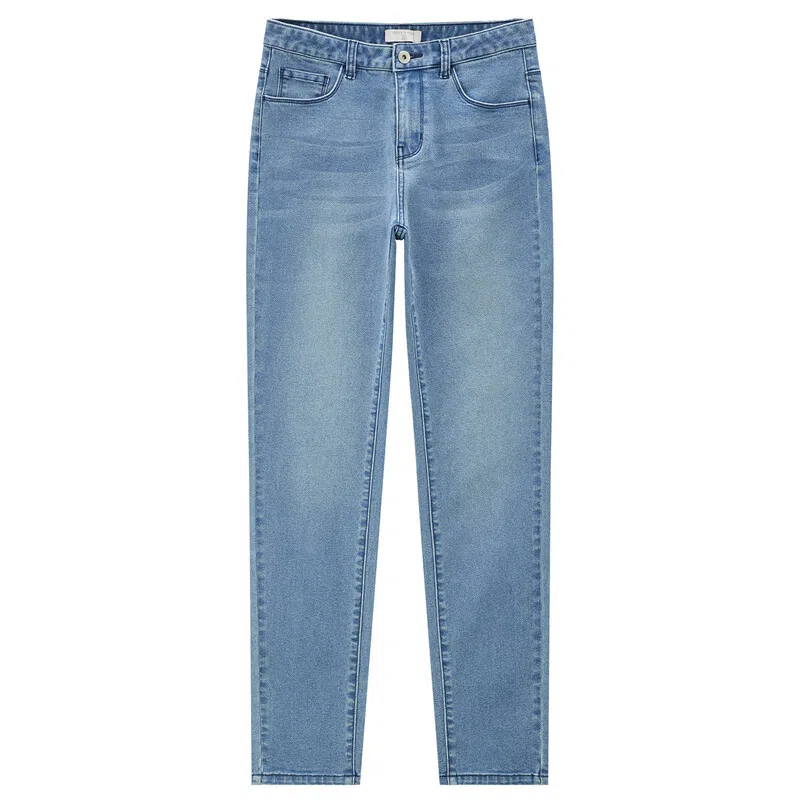 佐丹奴 猫须磨白中腰修身微弹牛仔裤 女款