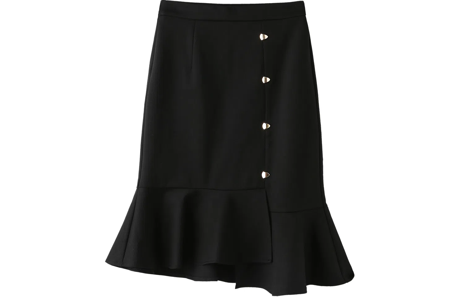 恒源祥 细腻舒适柔和包臀不规则休闲长裙 黑色