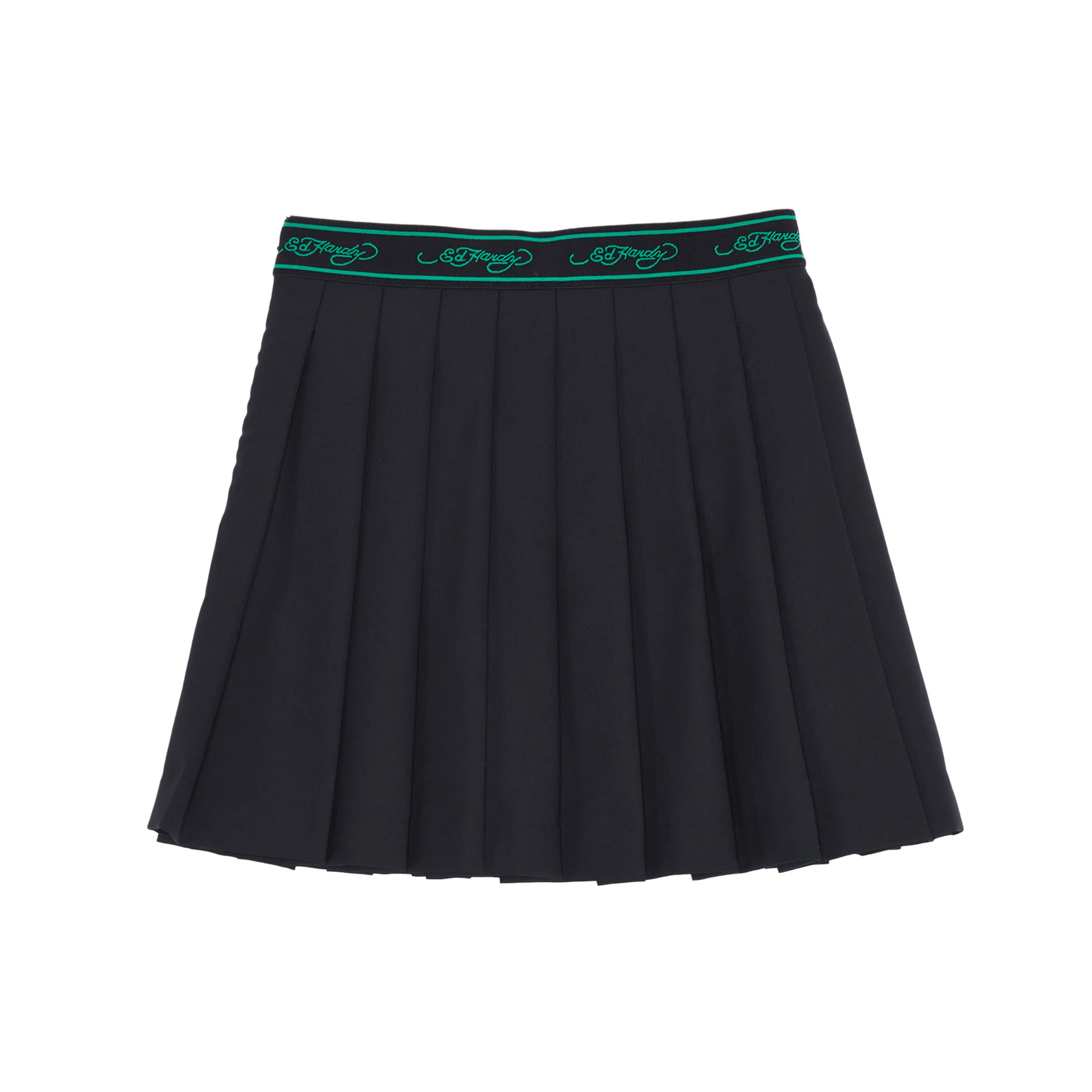 Ed Hardy Logo Pleated Skirt Black