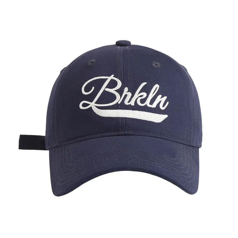 艾佳微 时尚美式复古潮牌字母刺绣宽檐大头围显白显脸小休闲百搭防晒遮脸 棉 鸭舌帽 男女同款情侣款